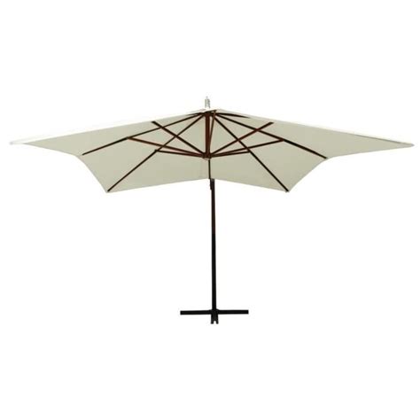 Atyhao Parasol Suspendu Avec M T En Bois Cm Blanc Sable