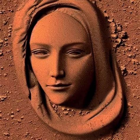 Virgin Mary Face Image In Soil On Mars Photo Stable Diffusion Openart