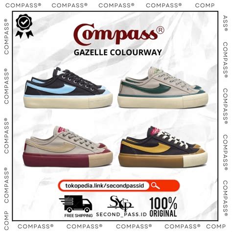 Jual Sepatu Compass Gazelle Low Choco Ice Wafer Green Wafer Maroon