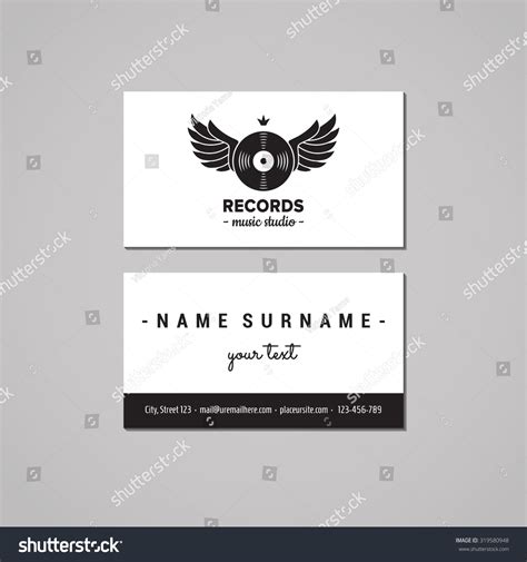 Music Studio Business Card Design Concept Stock Vector (Royalty Free) 319580948