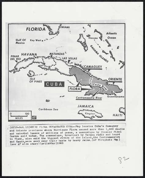 Where Flora Devastated Cuba Map Locates Cubas Camaguey And Oriente