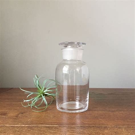 Clear Glass Apothecary Jar With Ground Stopper Storage Ideas Storage