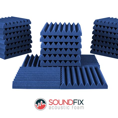 Blue Acoustic Wall Panels Soundproof Foam Tiles