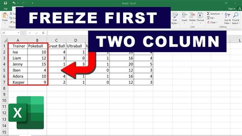 How To Freeze First Two Columns In Excel Youtube