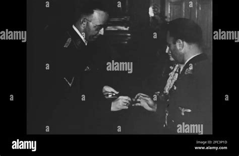 Adolf Hitler Presents Heinrich Himmler Stock Videos Footage HD And