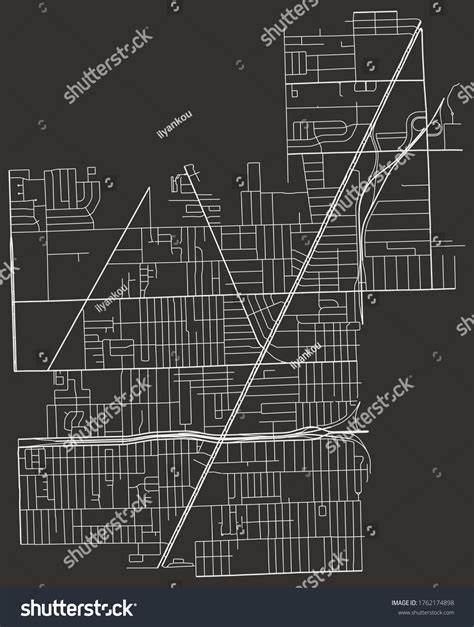 Urban Map Roseville Michigan Suburbs Road Stock Vector (Royalty Free ...