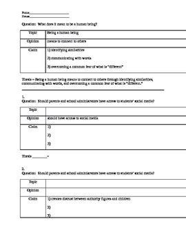 Thesis Statements for Argumentative Essays by Holts's | TpT