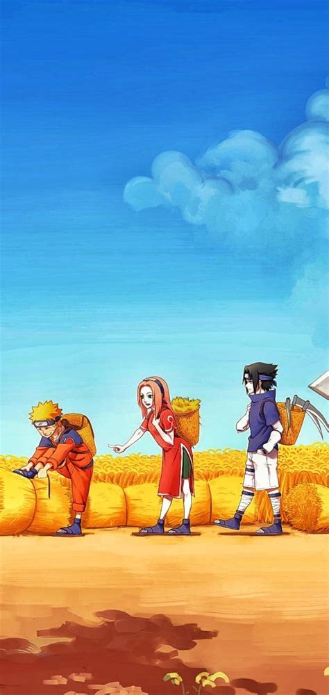 Download Carrying Hay Team 7 Naruto Iphone Wallpaper