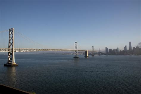 USA, San Francisco - june circa, 2019 Suspension Oakland Bay Bridge in ...