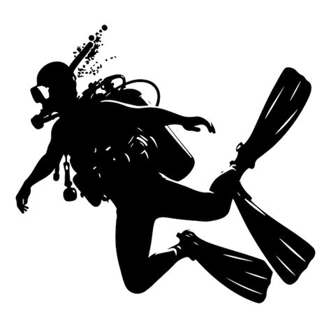 Premium Vector | Scuba diver silhouette vector illustration