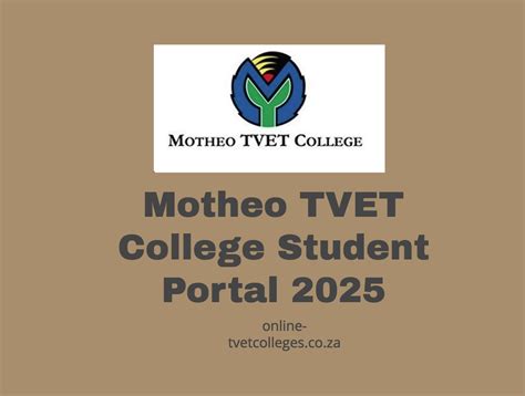 Motheo TVET College Student Portal 2025 - TVET Colleges