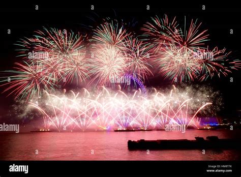 New Year's Eve fireworks in London Featuring: Atmosphere Where: London ...