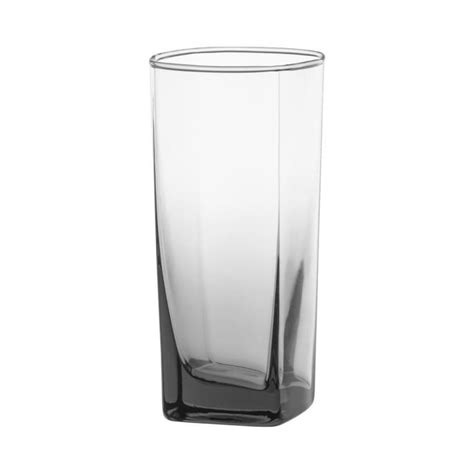 Copo Quadrado De Vidro - Jogo De Copos Vidro Quadrado 320ml Cinza Fumê Luxuoso - PRATICASA ...