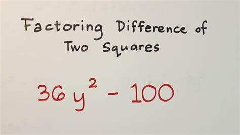 Factoring Polynomials Difference Of Two Squares Polynomial