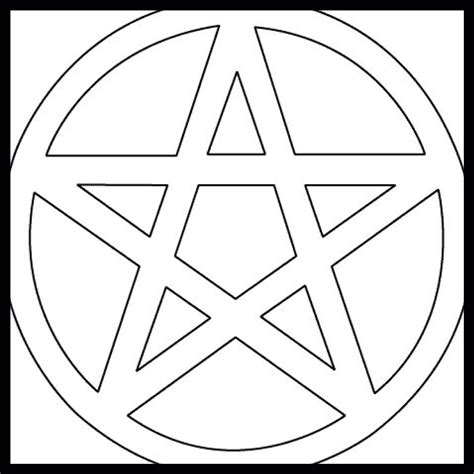 Wiccan Pentagram Drawings Sketch Coloring Page