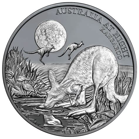 Niue 2019 Känguru Serie Australien bei Nacht Silber 1 oz Black Proof