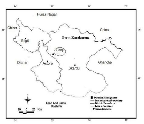 Map Showing The Ganji Sampling Area From District Skardu Circle Showed