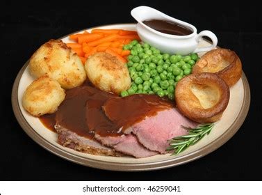 Roast Beef Dinner Yorkshire Pudding Individual Stock Photo 46259041 | Shutterstock