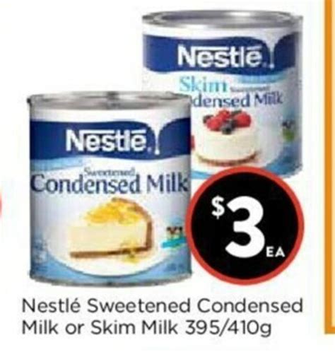 Nestle Sweetened Condensed Milk Or Skim Milk 395 410g Offer At Foodworks