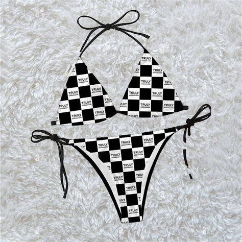 Truly Hard Seltzer Checkerboard Triangle Beach Bikini Tw