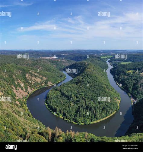 Aerial View Of The Saar Loop The Saar Winds Through The Valley And Is