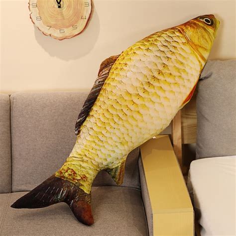 1pc 30 120cm 3d simulação ouro peixe brinquedos de pelúcia recheado