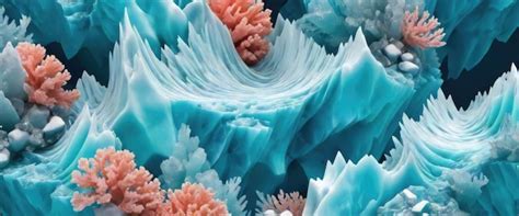 Premium Photo Glacier Blue Teal And Coral Panoramic Arctic Landscape