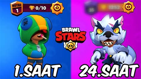 24 SAAT BOYUNCA LEON OYNADIM KAÇ KUPA KASTIM Brawl Stars YouTube