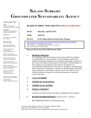 Fillable Online GROUNDWATER SUSTAINABILITY AGENCY Fax Email Print