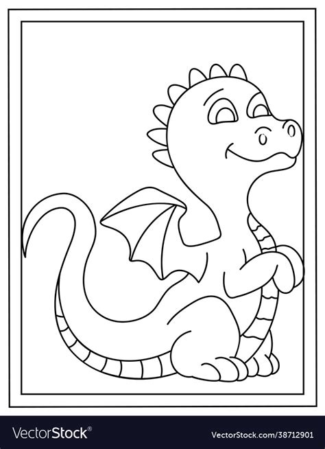 Cute Dragon Drawing Royalty Free Vector Image Vectorstock