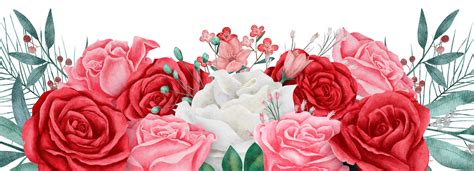 Rose Flower Bouquet Watercolor For Valentine 9667965 Png