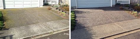 driveway pressure washing before after | Moss Busters