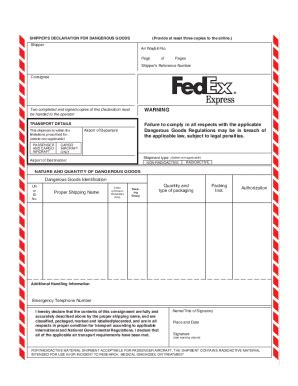 Imo Dangerous Goods Declaration Form Fillable