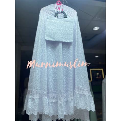 Jual Mukena Dewasa Katun Paris Putih Rempel Mukena Putih Rempel