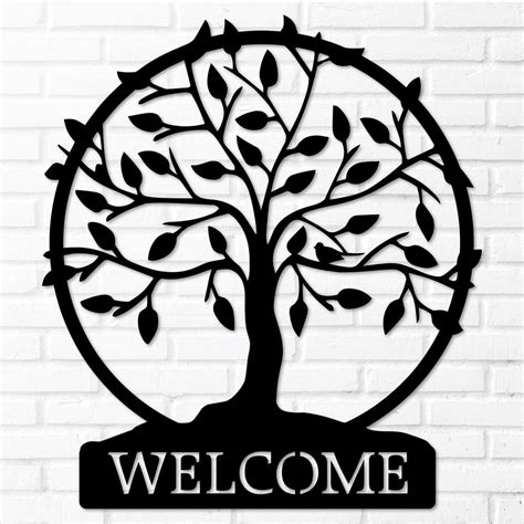 Tree Of Life Welcome Sign Metal Wall Art And Home Decor Usa Made K