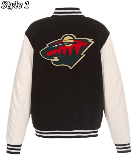 Full-Snap Wool/Leather NHL Minnesota Wild Varsity Jacket - Jackets Expert