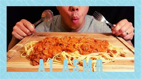 Asmr Eating Cheesy And Meaty Spaghetti Bolognese Mukbang No Talking