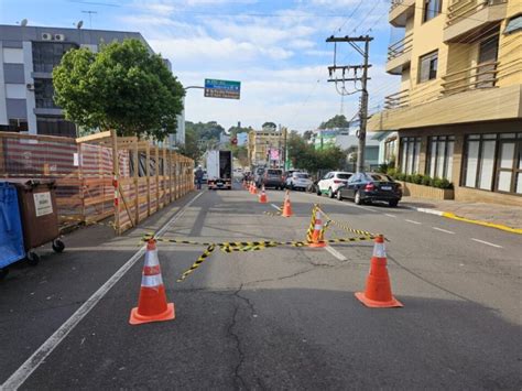 Trecho da Rua Independência é bloqueado para obras de contenção Spaço