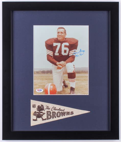 Lou Groza Signed Browns 16x19 Custom Framed Photo Display Inscribed