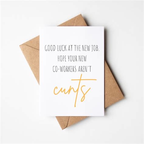 Funny & Rude Going Away Card Hope Your New Co-workers - Etsy