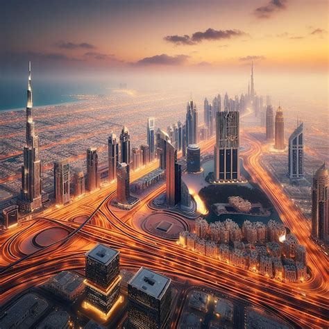 Paisagem Da Cidade De Dubai Foto Premium