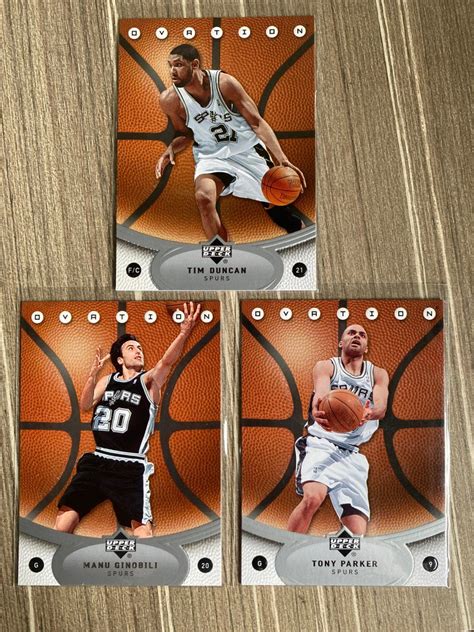 Spurs Big Ovation Lot Duncan Ginobili Parker Nba Cards Lot