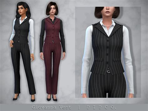 The Sims Resource Giovanna Vest And Shirt Sims 4 Mods Clothes Sims 4 Clothing Sims Mods