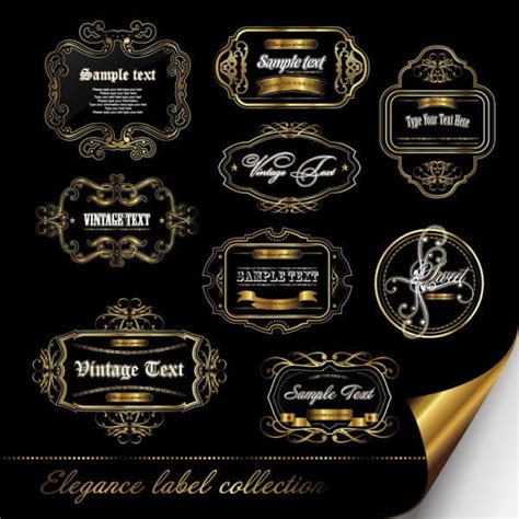 Gorgeous Gold Color Vector Labels Eps Uidownload