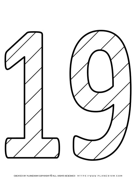 Coloring Page Number Pattern Nineteen Planerium