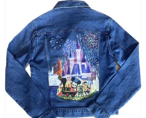 Disney Parks Joey Chou Castle Magic Kingdom Denim Patch Jacket