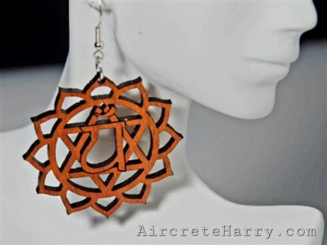 The Heart Chakra Anahata Earrings Jewelry Wooden Creation Mr