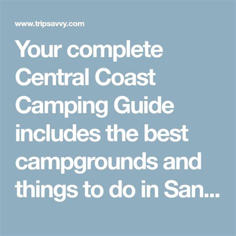 Go Camping Along Highway 1 in California | Camping guide, Camping, Best ...