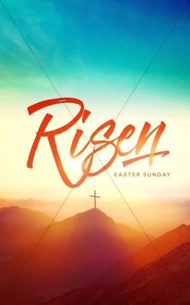 Risen Easter Sunday Church Bulletin | Easter Bulletins