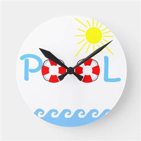 Swimming Pool Round Clock Zazzle Clock Swimming Pools White Wall